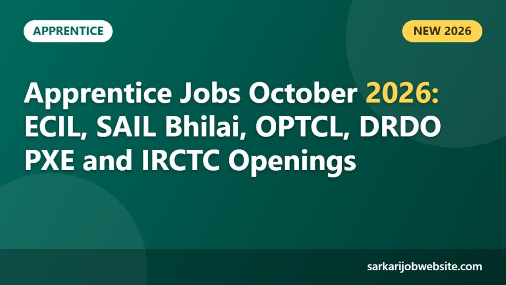Sarkari job update: Apprentice Jobs October 2026
