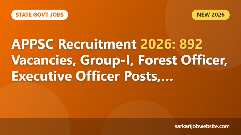 Sarkari job update: APPSC Recruitment 2026