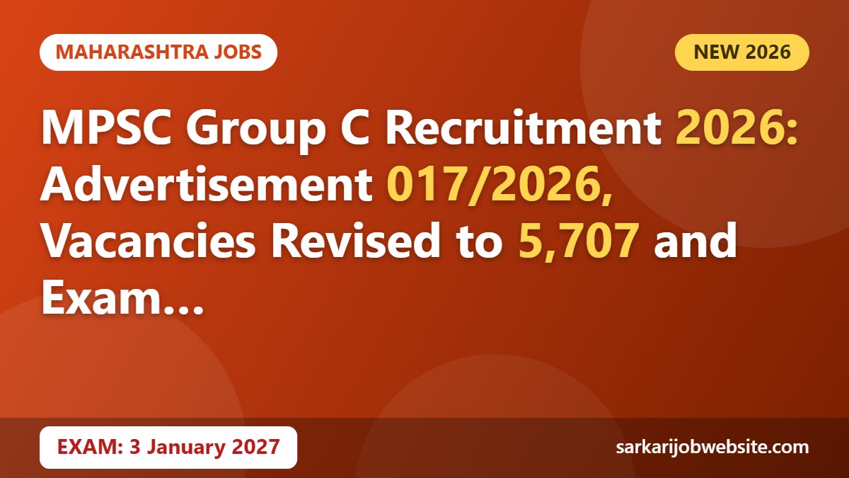 Sarkari job update: MPSC Group C Recruitment 2026