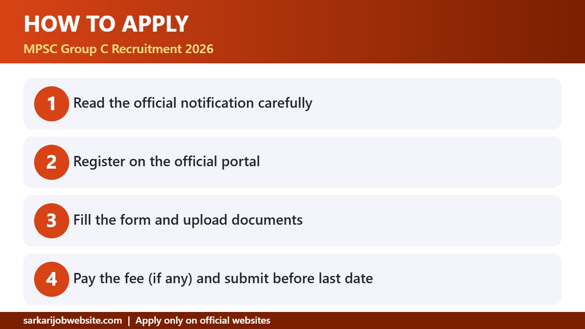 Step by step guide: MPSC Group C Recruitment 2026