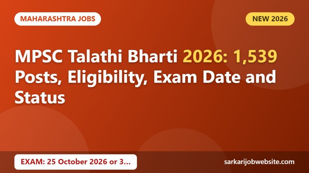 Sarkari job update: MPSC Talathi Bharti 2026