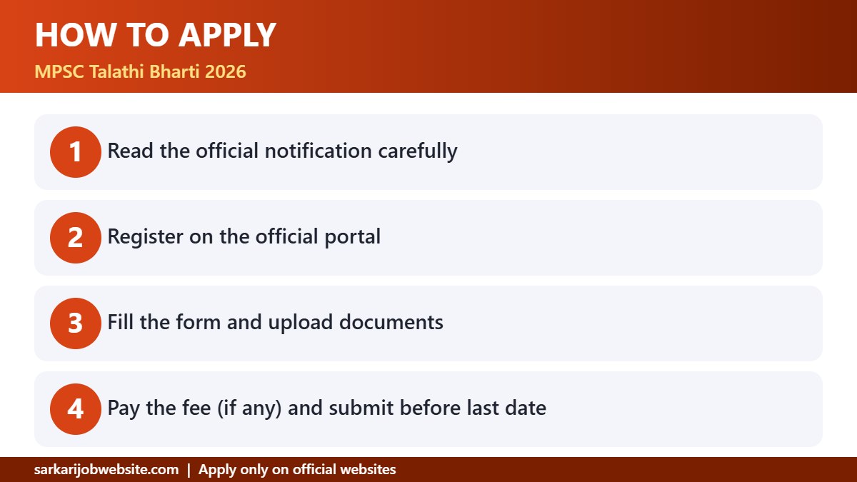 Step by step guide: MPSC Talathi Bharti 2026