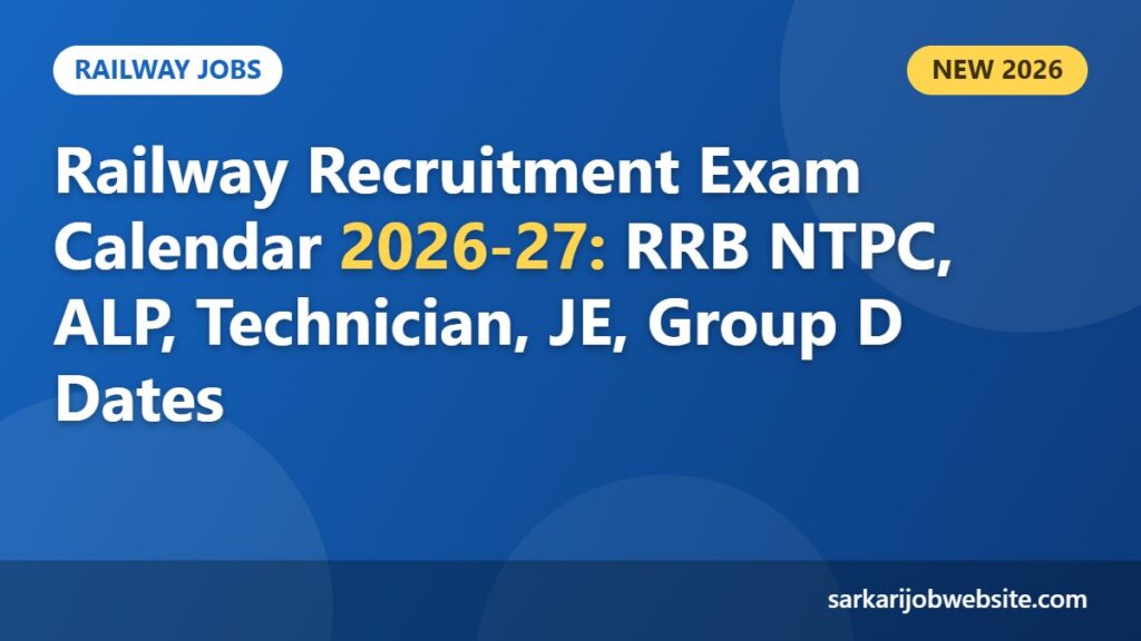 Sarkari job update: Railway Recruitment Exam Calendar 2026-27