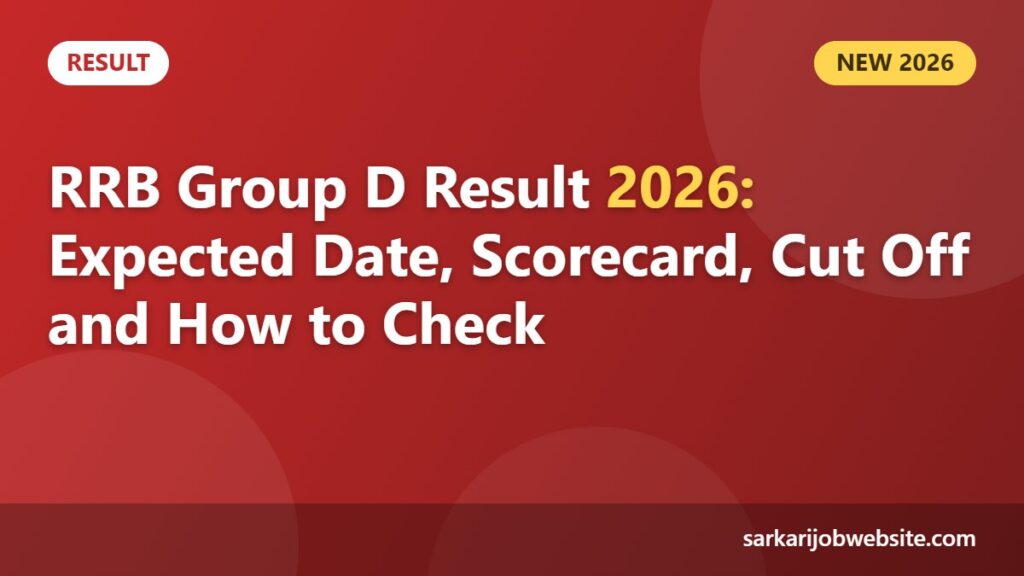 Sarkari job update: RRB Group D Result 2026