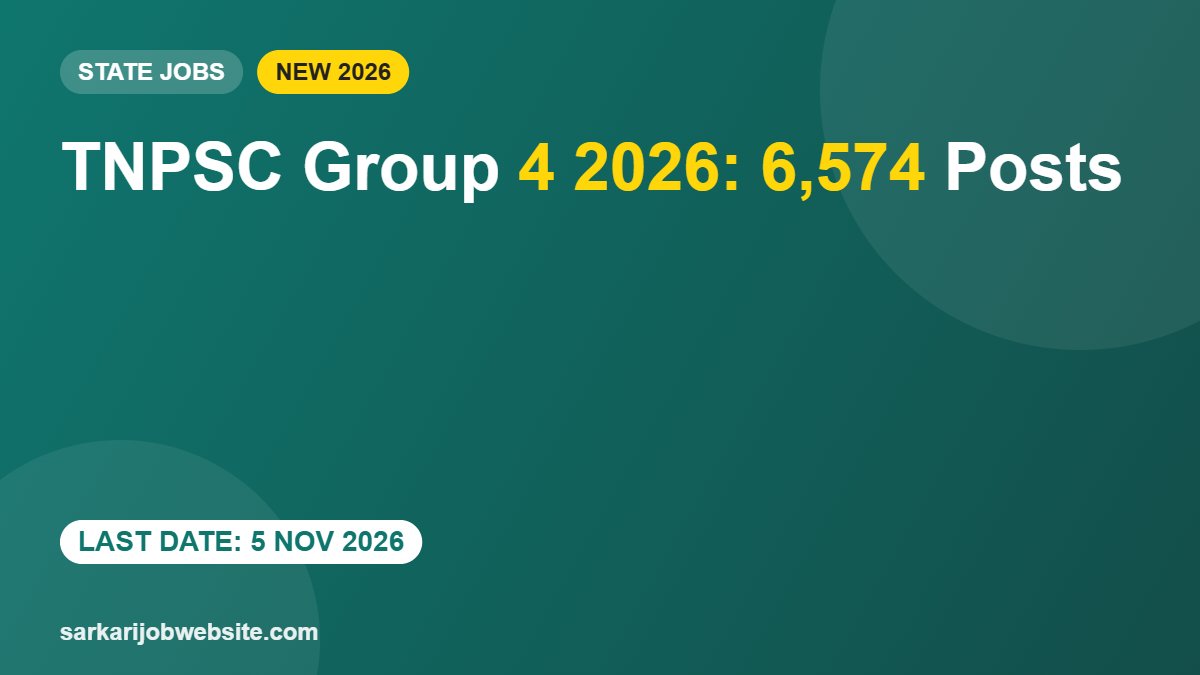TNPSC Group 4 2026: 6,574 Posts - TNPSC Group 4 notification 2026